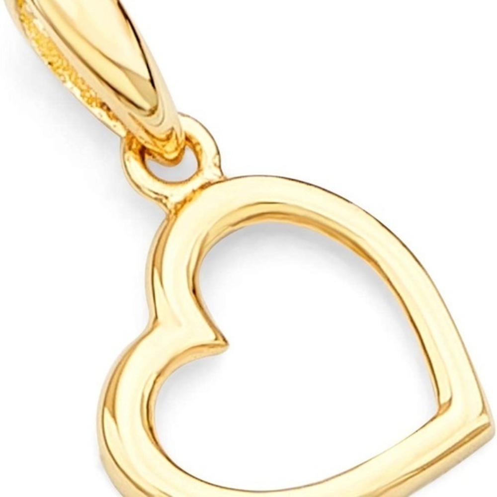 Tiny 14K Real Yellow Gold Heart Charm Pendant